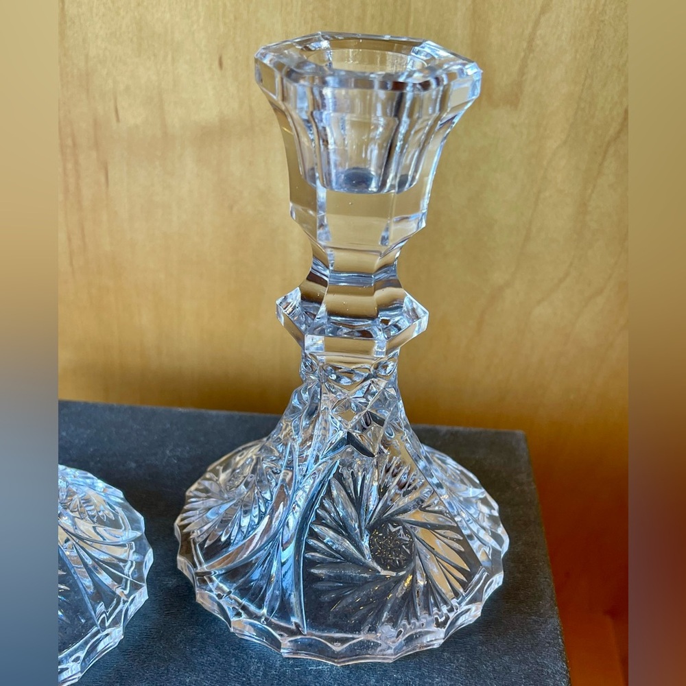 Anna Hutte Bleikristall 24% Lead Crystal Candlesticks- Germany - Picture 7 of 11